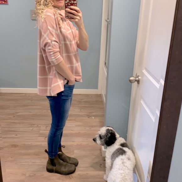 Forever New pink plaid sweater XXS - Picture 3 of 7